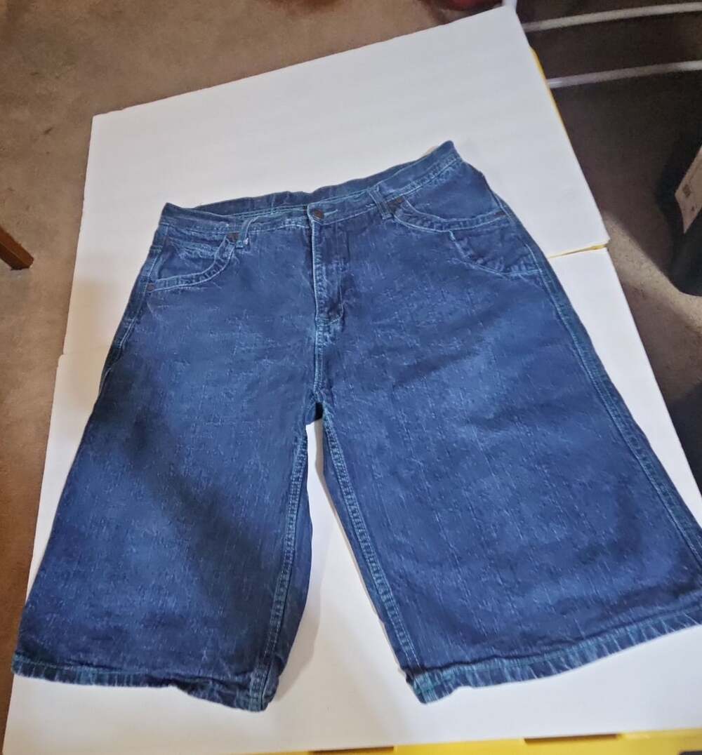 Gold Label Denim Shorts Size 38 Blue Embroidered Pockets